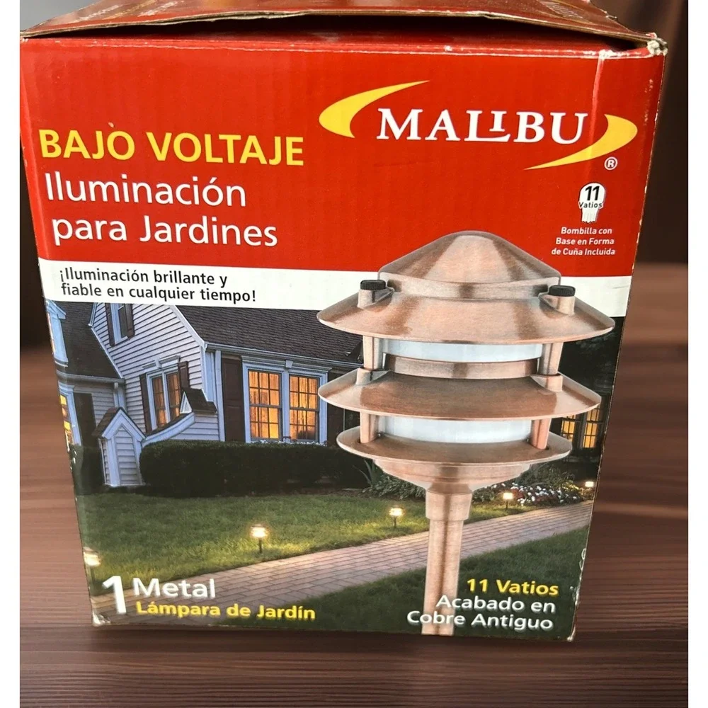 Malibu Landscape Lighting Garden Light Metal Antique Copper 11 Watt Open Box One
